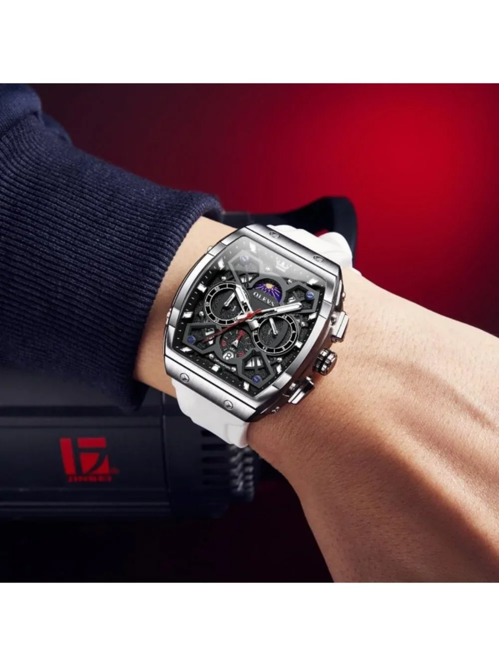 Luxury Casual Square Skeleton Chronograph Watch for Men - Stylish Timepiece